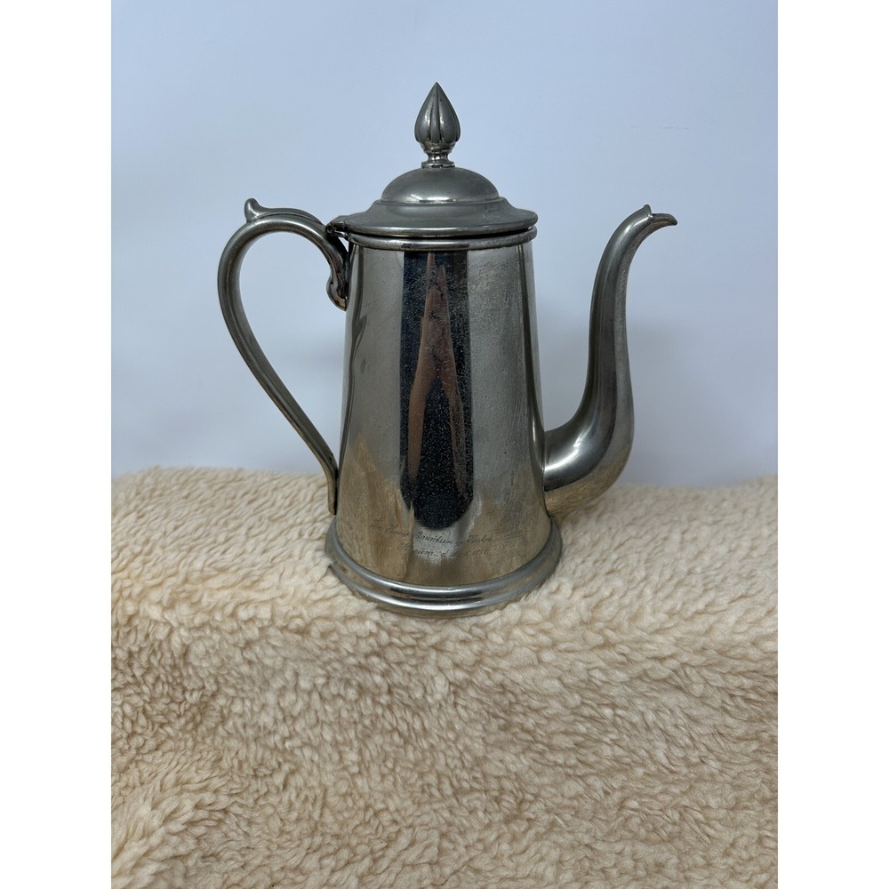 VTG 1925 Stainless Steel Teapot 10/8 L Eagle Mark Inscribed See Pics DENTS